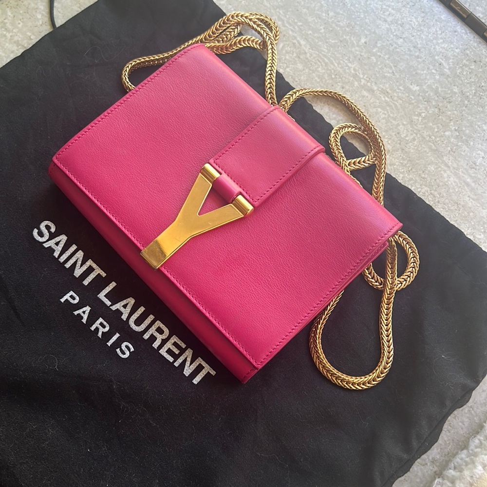 Pink Leather Shoulder Bag - Picture 1 of 7